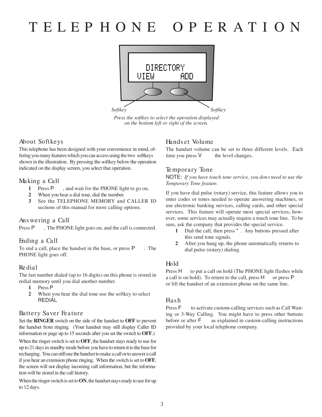 AT&T 7710 user manual L E P H O N E O P E R a T I O N 