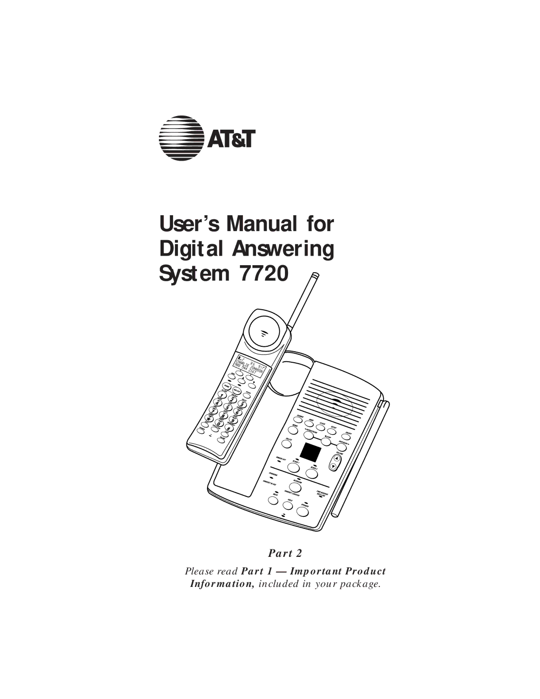 AT&T 7720 user manual User’s Manual for Digital Answering System 