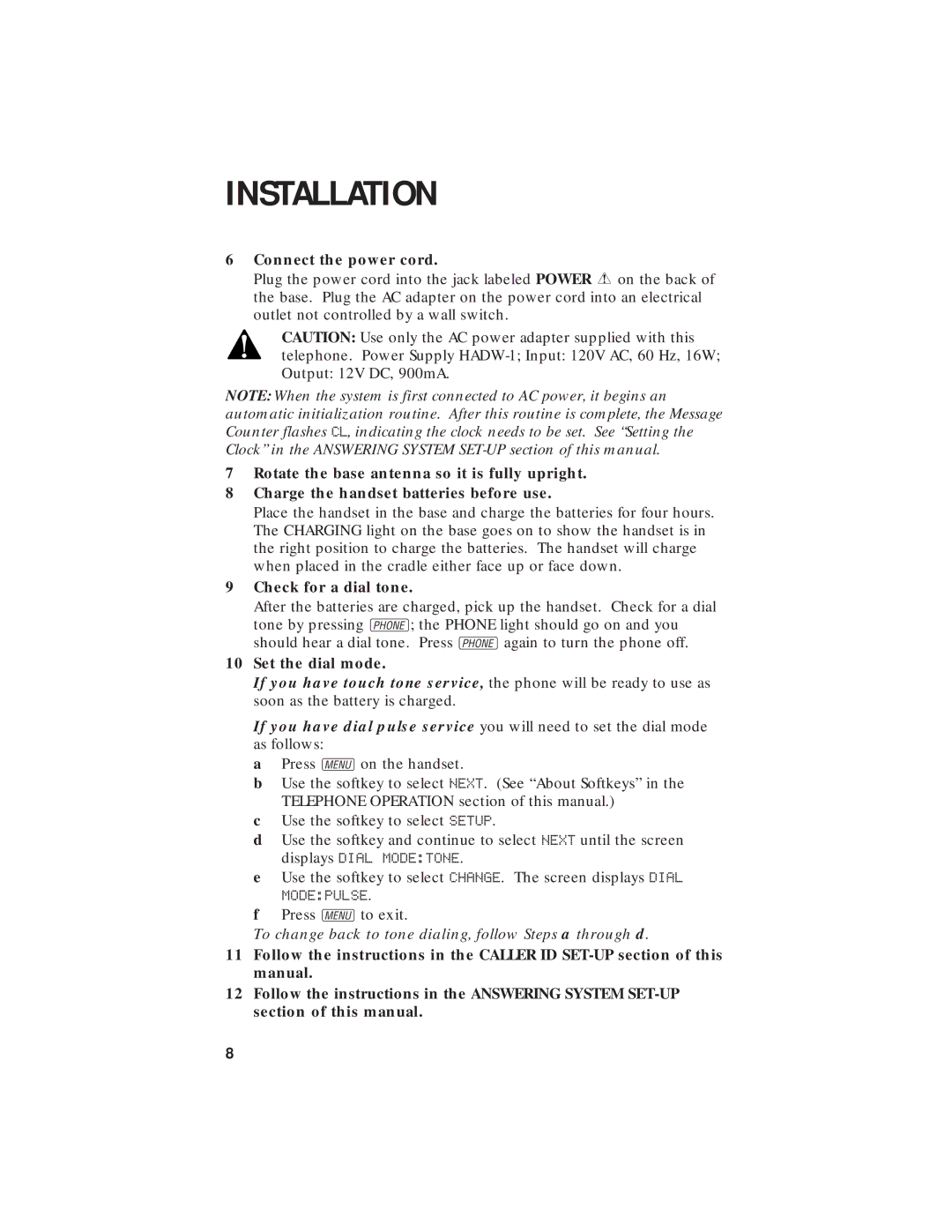 AT&T 7720 user manual Connect the power cord, Check for a dial tone, Set the dial mode 