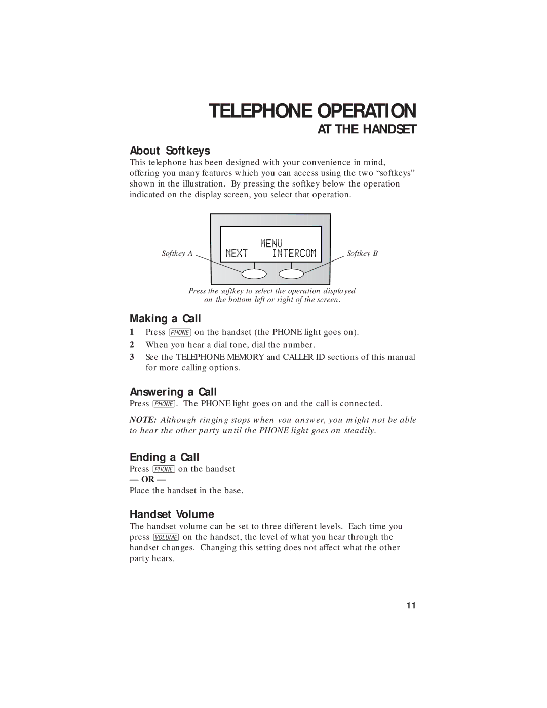 AT&T 7720 user manual Telephone Operation 