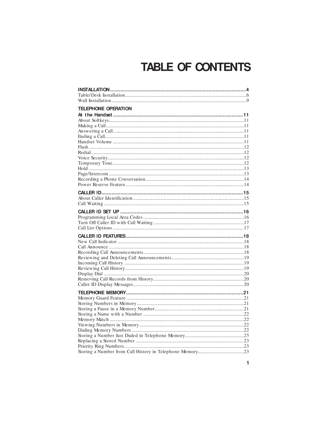 AT&T 7720 user manual Table of Contents 