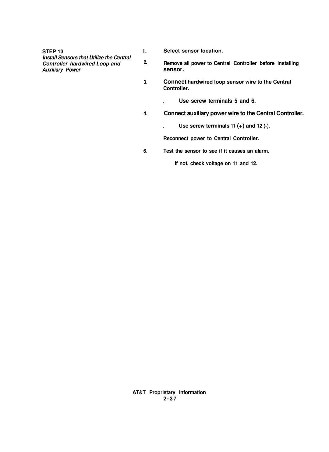 AT&T 8000 installation instructions Sensor 