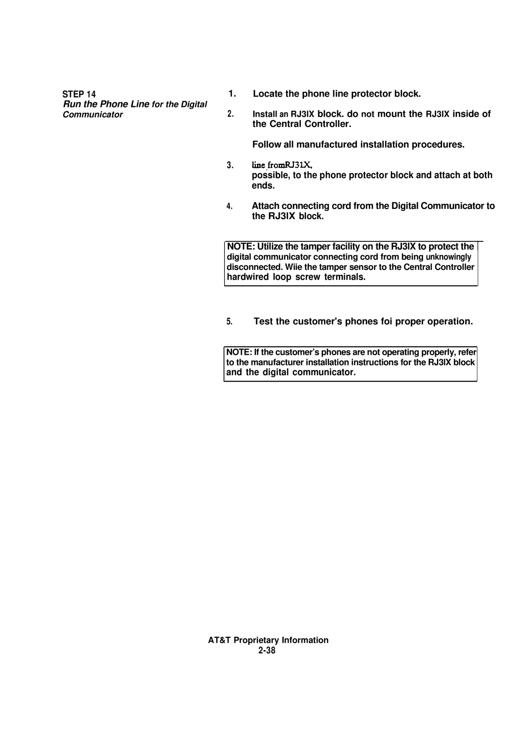 AT&T 8000 installation instructions Run the Phone Line for the Digital Communicator, Locate the phone line protector block 