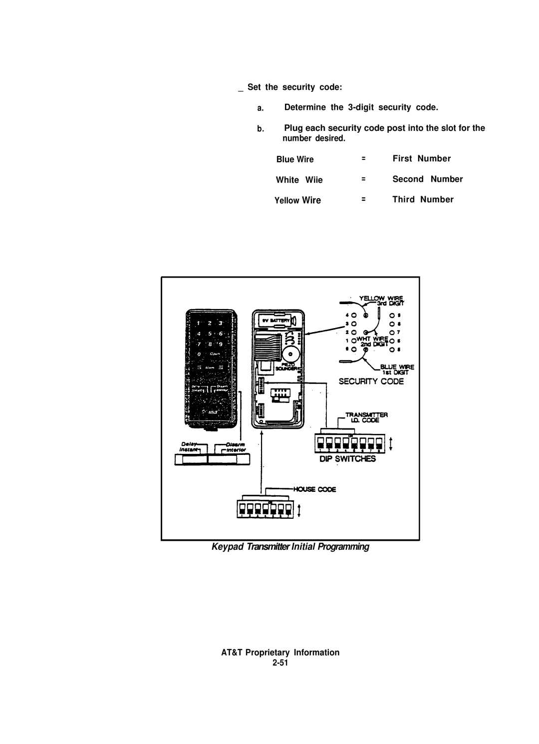 AT&T 8000 installation instructions Keypad Transmitter Initial Programming 