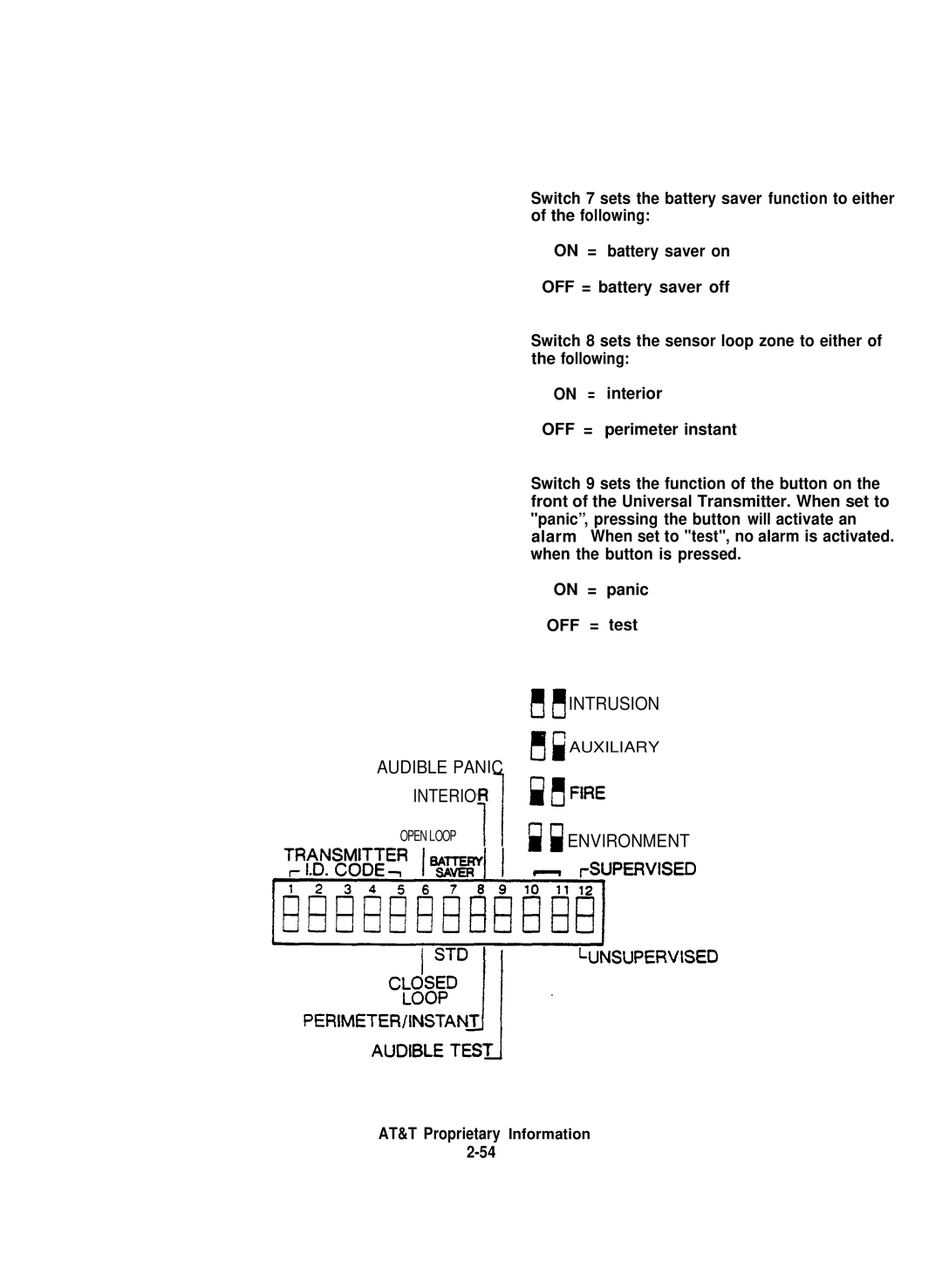 AT&T 8000 installation instructions Intrusion Audible Panic Interior 