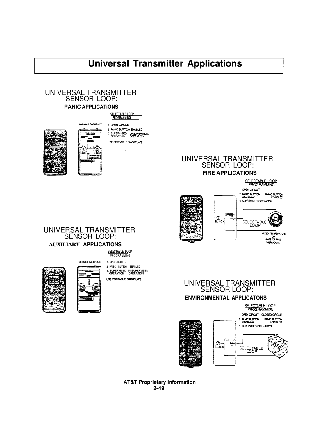 AT&T 8000 installation instructions Panic APPLlCATiONS, Auxiliary APPLlCATlONS 