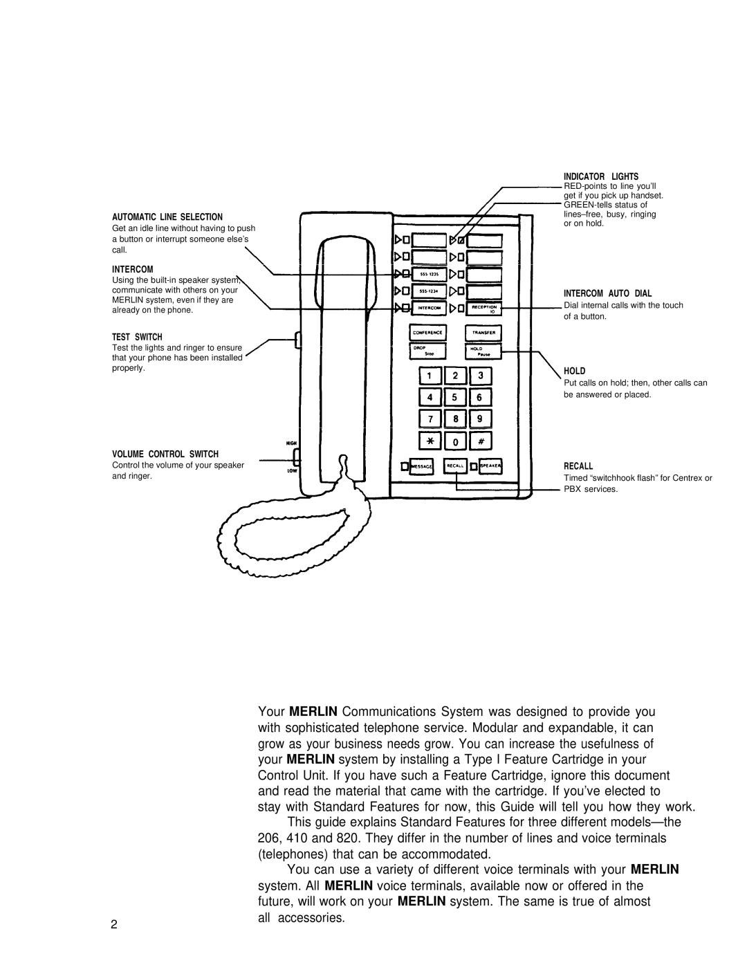 AT&T 206, 820, 410 manual Automatic Line Selection 