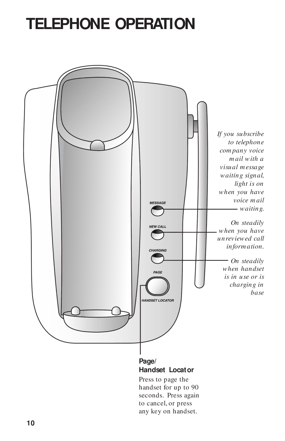 AT&T 8243 user manual Telephone Operation, Handset Locator 