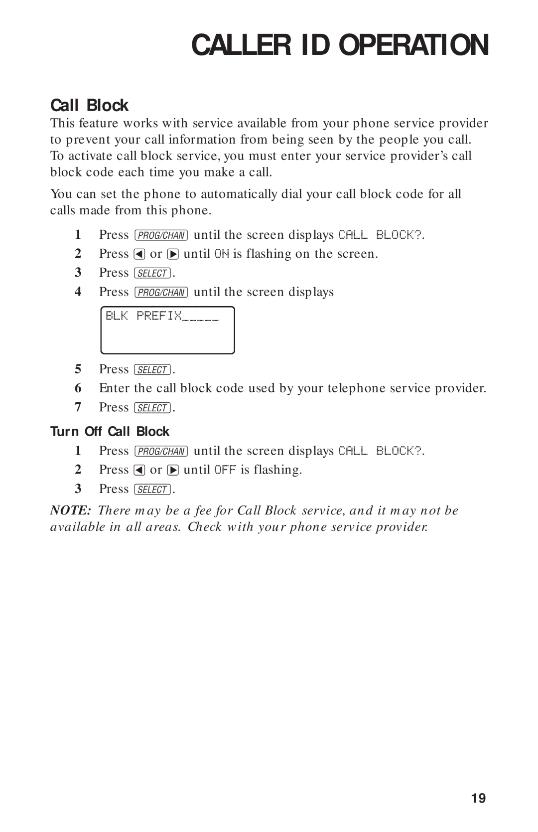 AT&T 8243 user manual Turn Off Call Block 