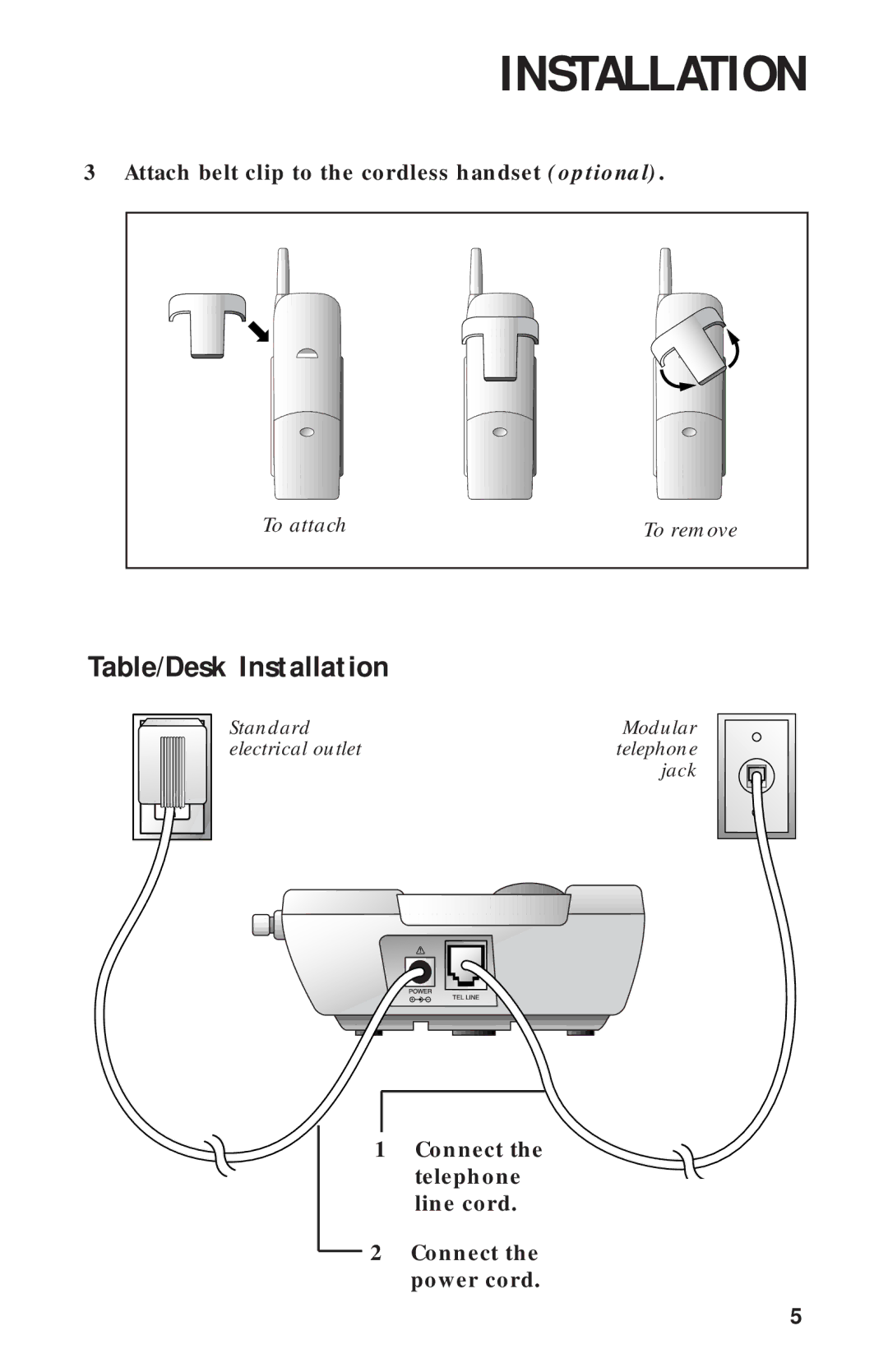 AT&T 8243 user manual Table/Desk Installation 