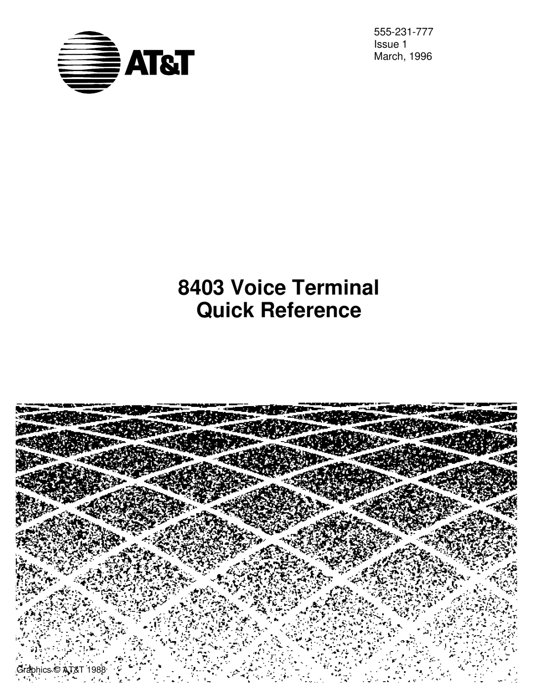 AT&T 8403 manual Voice Terminal Quick Reference 