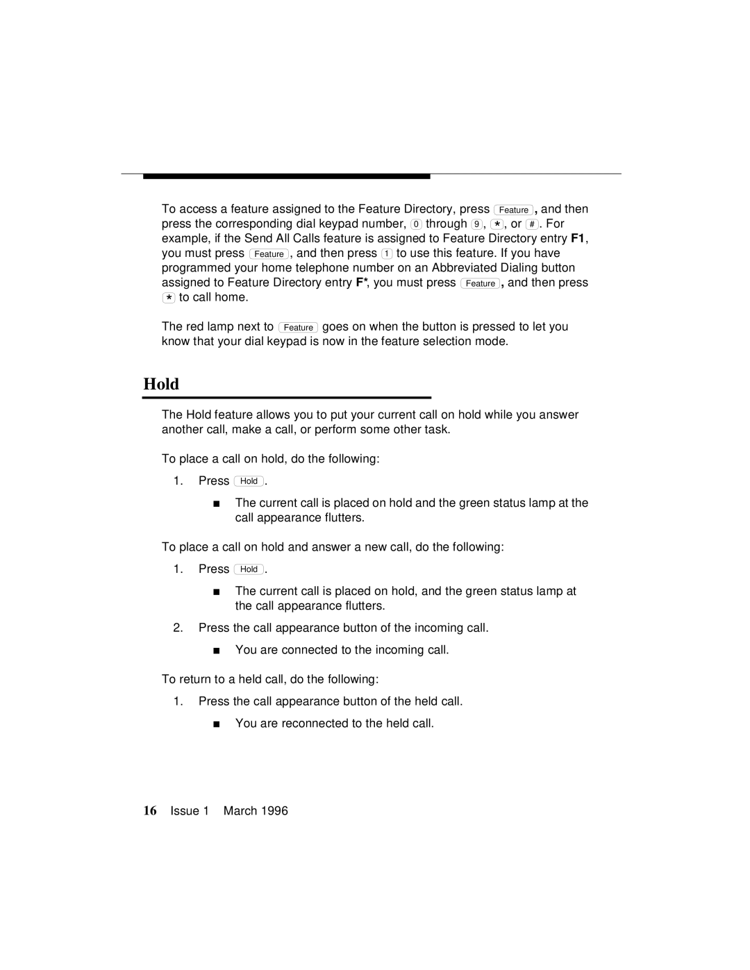 AT&T 8403 manual Hold 