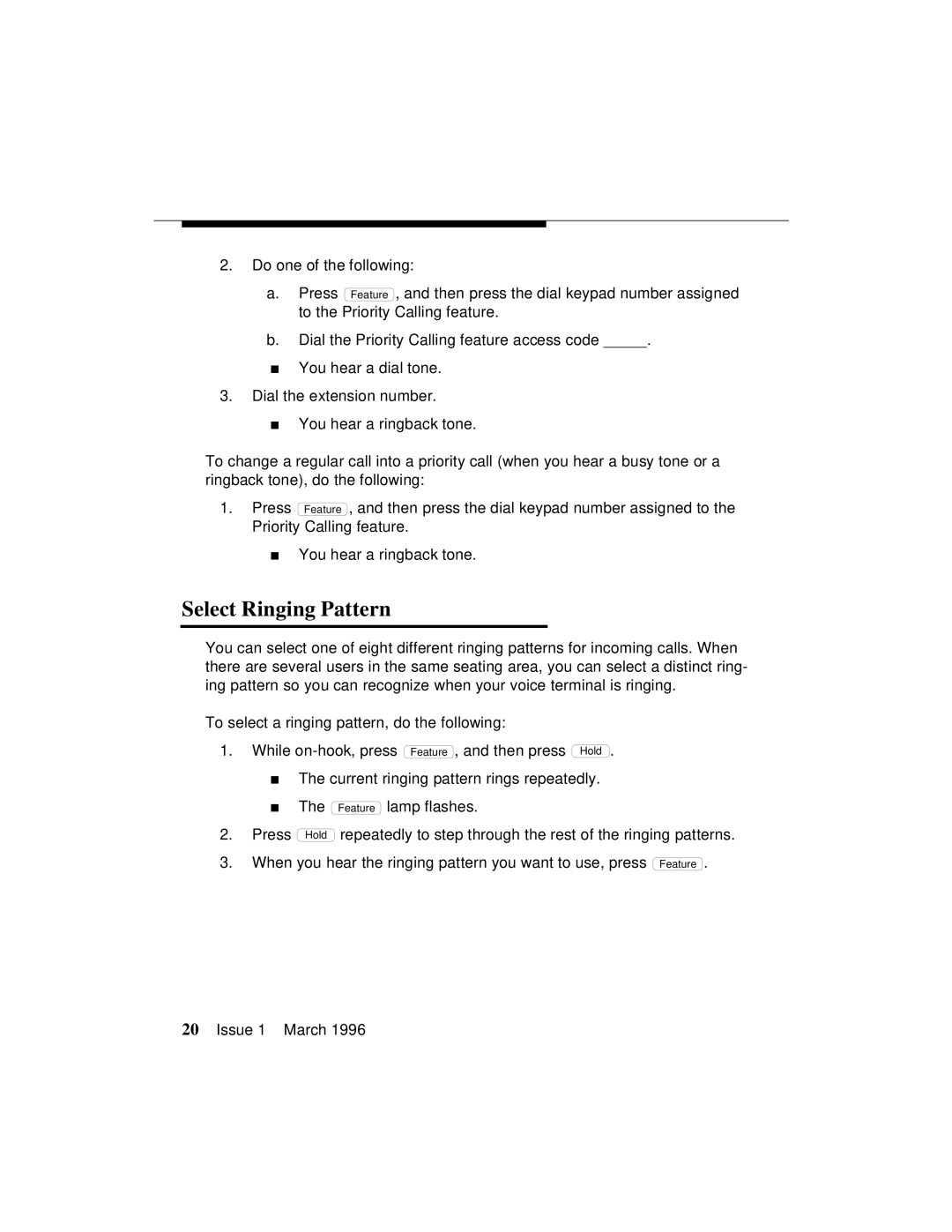 AT&T 8403 manual Select Ringing Pattern 