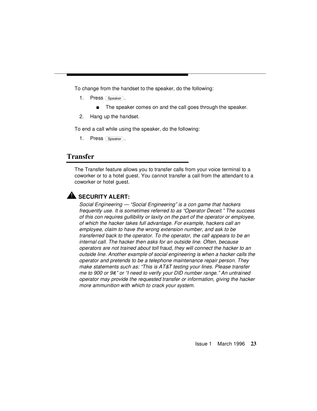 AT&T 8403 manual Transfer 