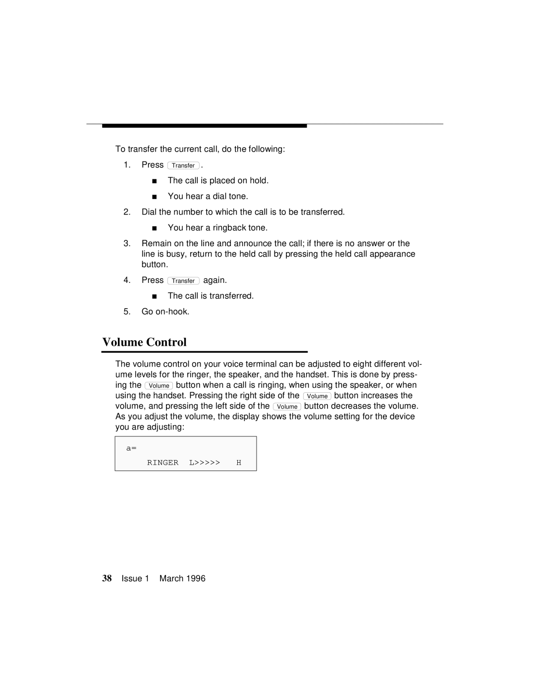 AT&T 8410 manual Volume Control 