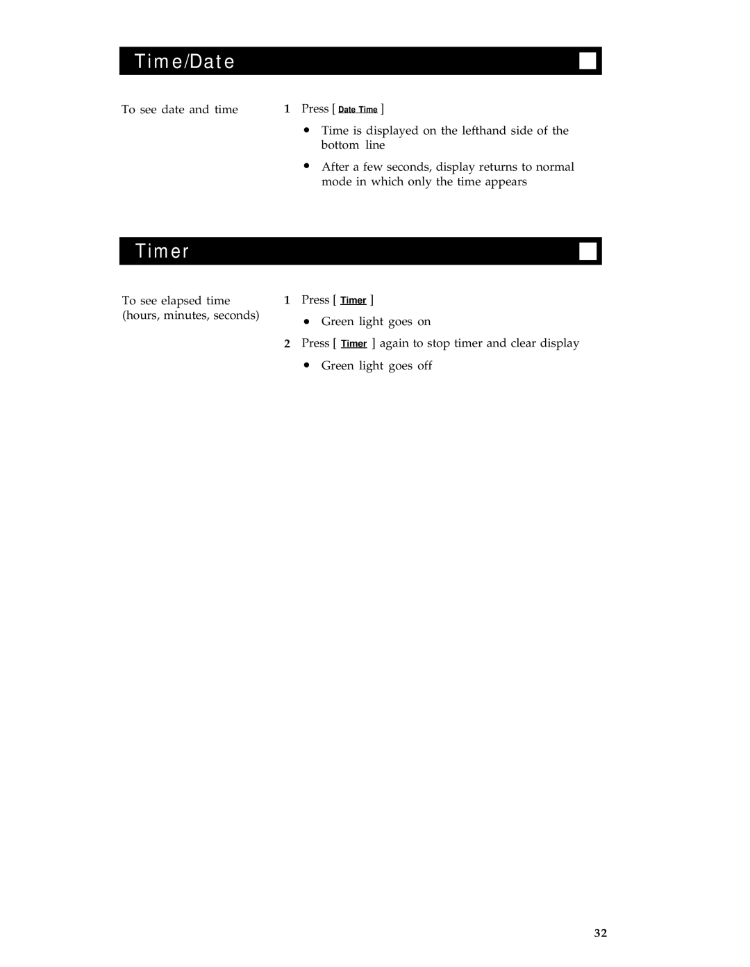 AT&T 8434 manual Time/Date, Timer 