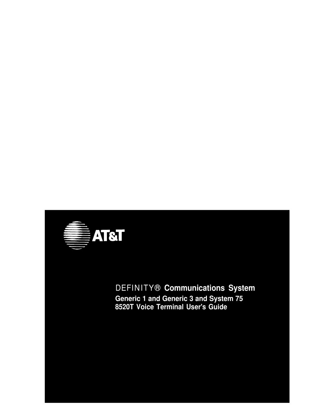 AT&T 8520T manual Definity Communications System 