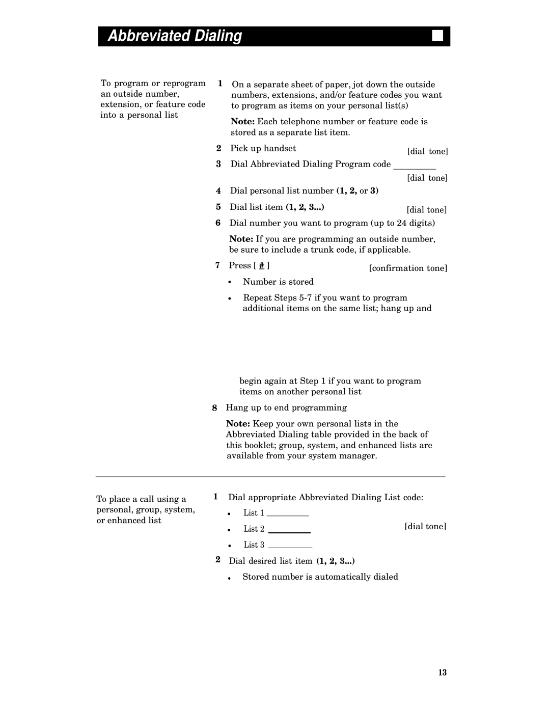 AT&T 8520T manual Abbreviated Dialing 