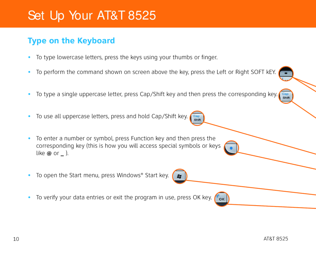 AT&T 855 manual Type on the Keyboard 