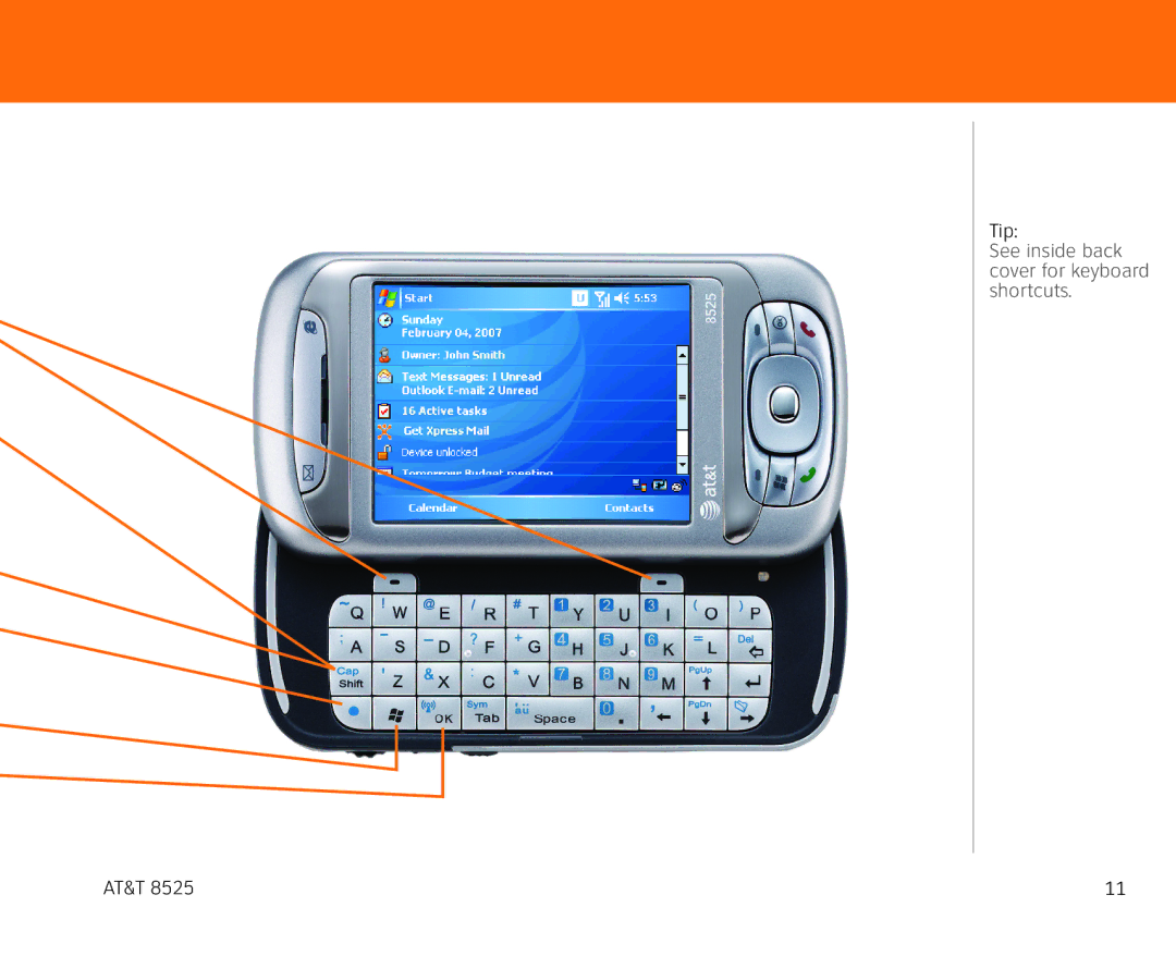 AT&T 855 manual See inside back cover for keyboard shortcuts 