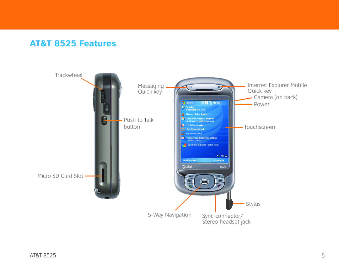 AT&T 855 manual AT&T 8525 Features 