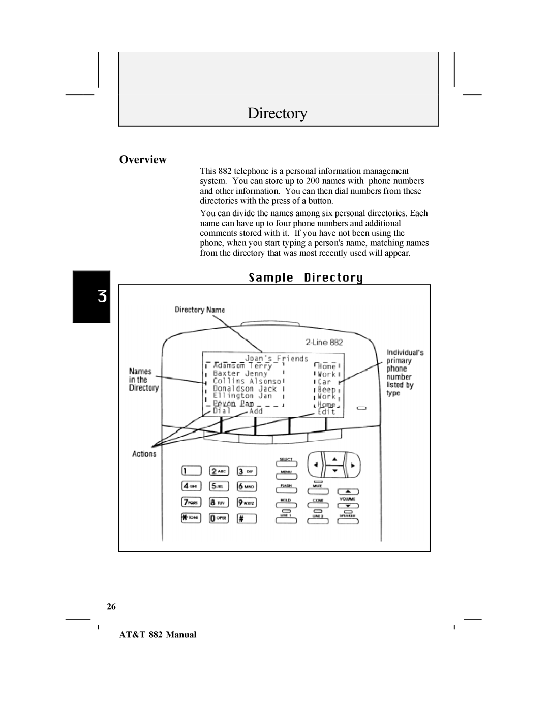 AT&T 882 user manual Overview 