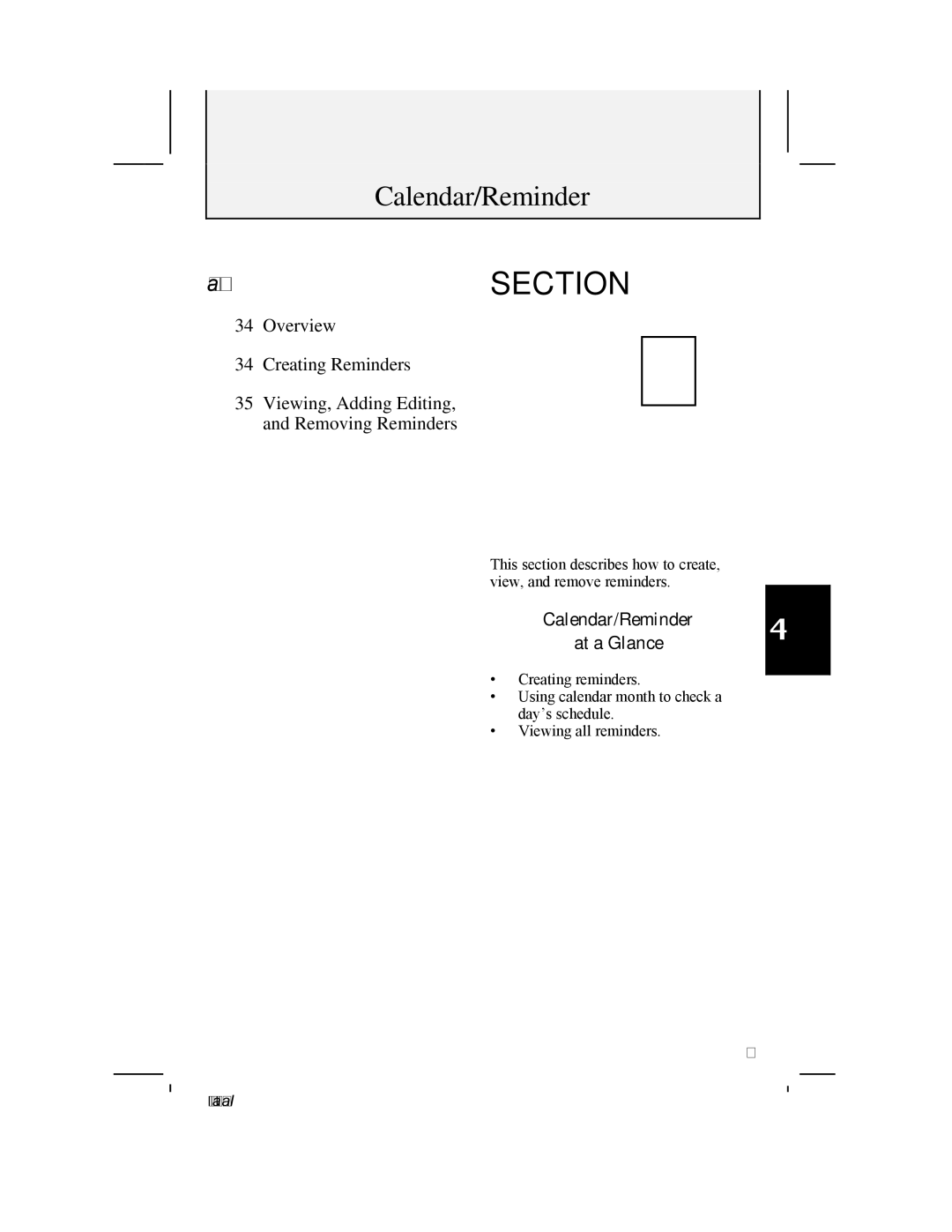 AT&T 882 user manual Calendar/Reminder At a Glance 