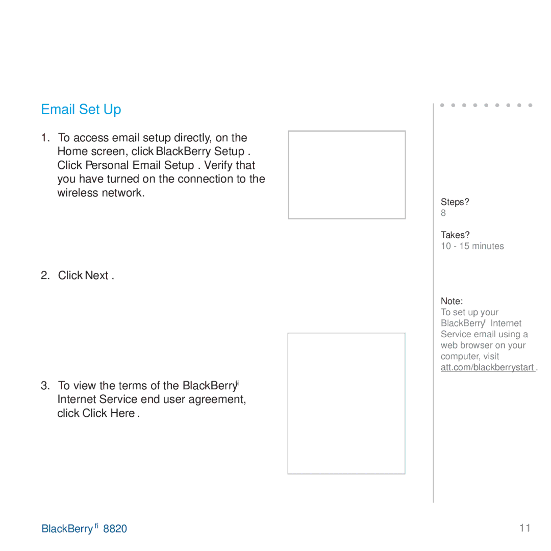 AT&T 8820 manual Email Set Up 