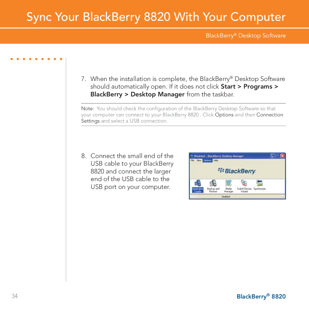 AT&T manual Sync Your BlackBerry 8820 With Your Computer 