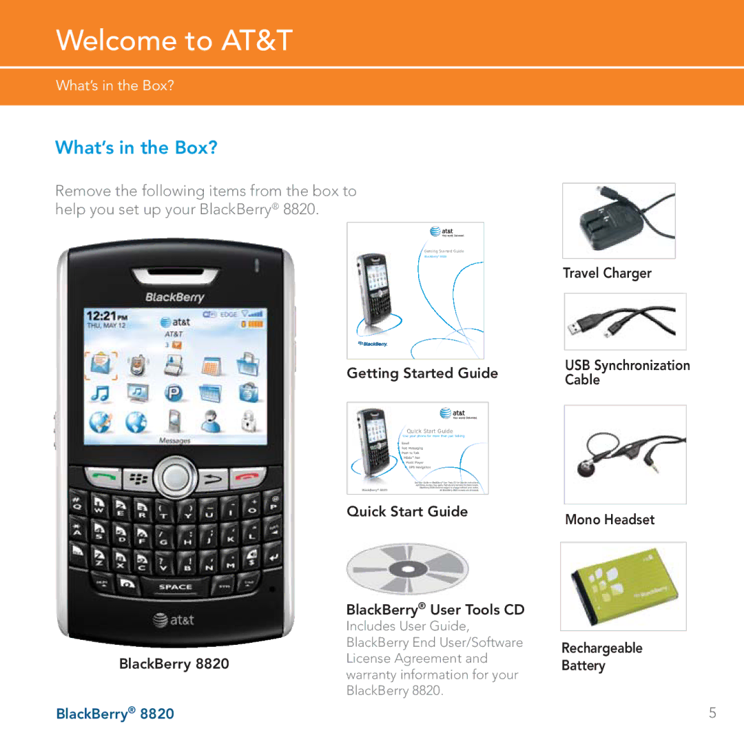 AT&T 8820 manual What’s in the Box?, Rechargeable Battery 