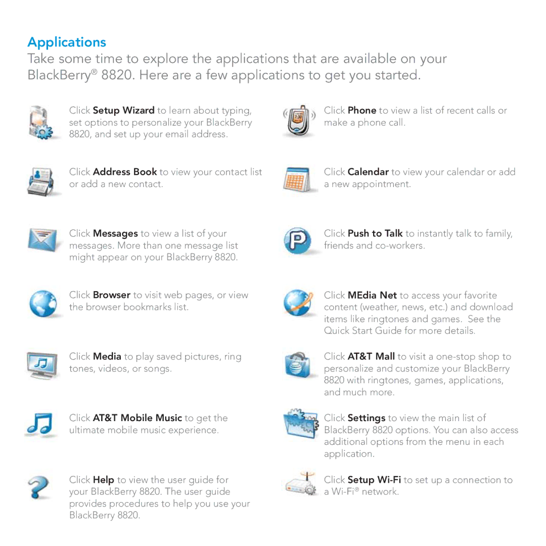 AT&T 8820 manual Applications 