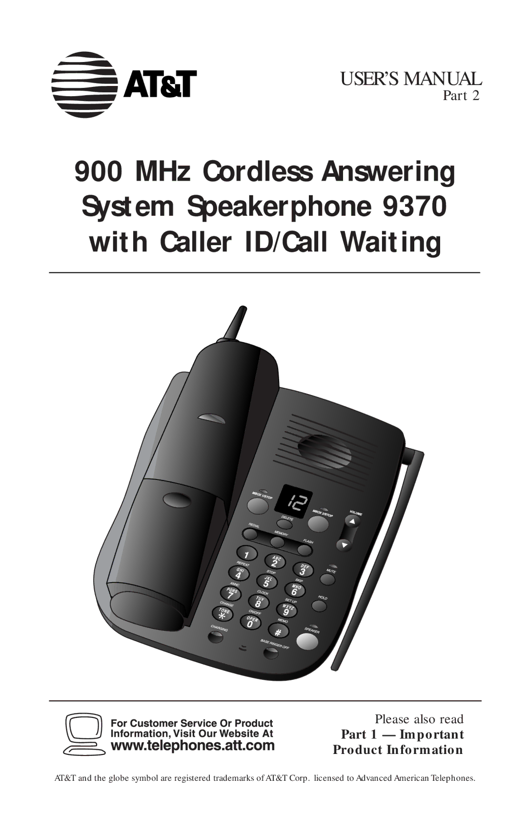 AT&T 900 MHz user manual USER’S Manual 