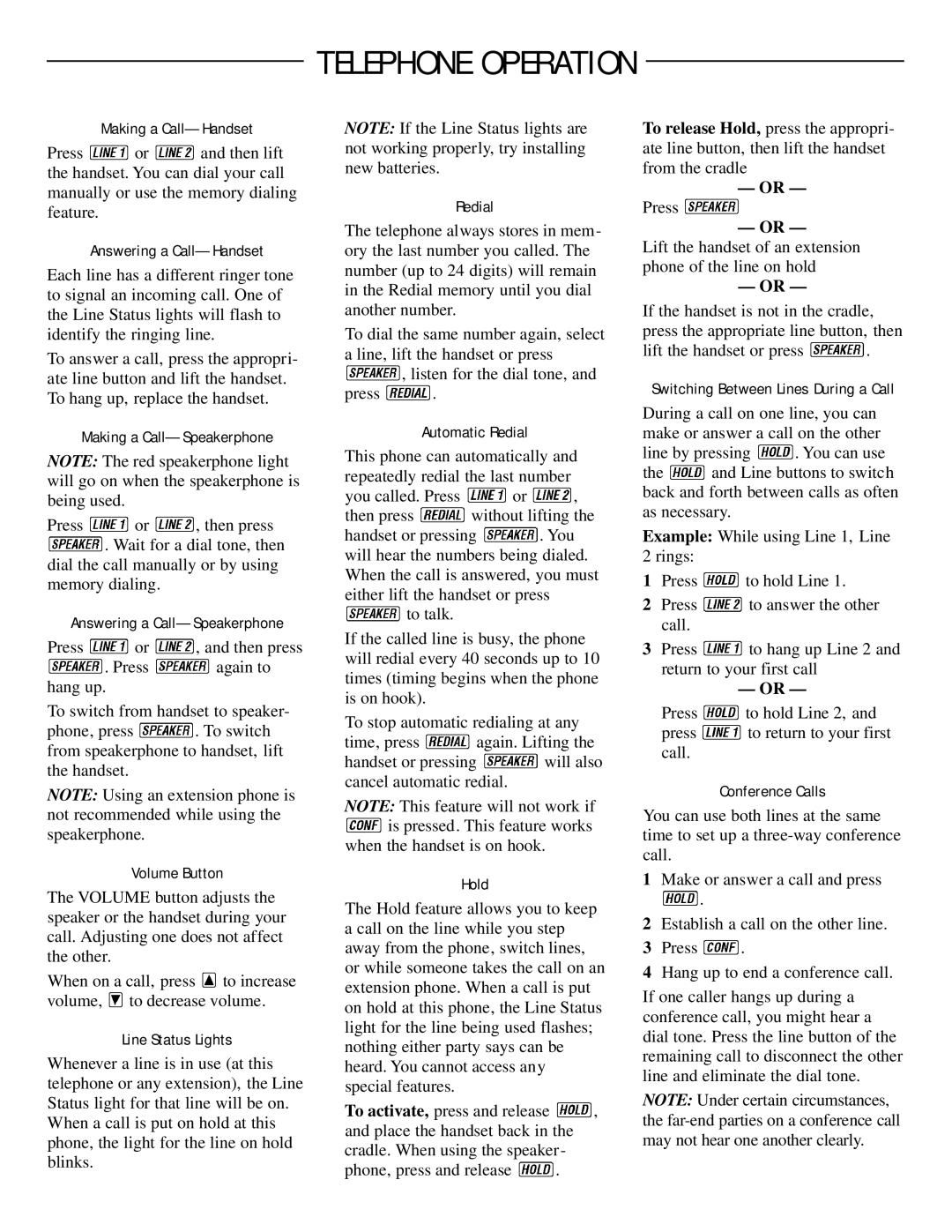 AT&T 902 user manual Telephone Operation 