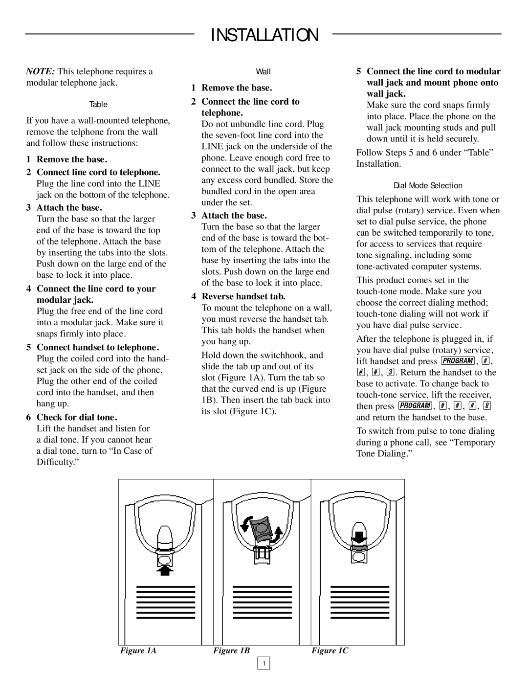 AT&T 906 user manual Installation 