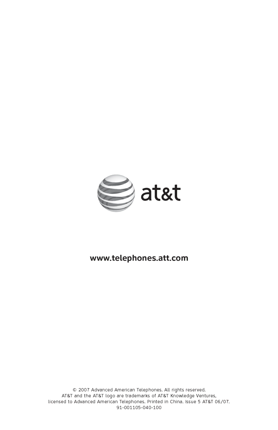 AT&T 91-001105-040-100 user manual 