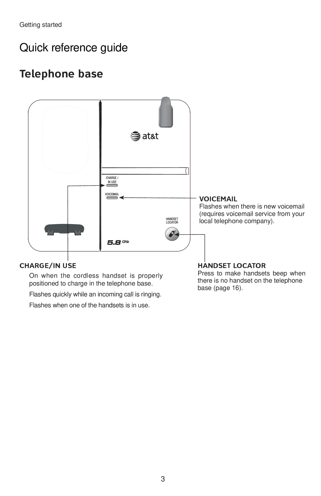 AT&T 91-001105-040-100 user manual Telephone base 