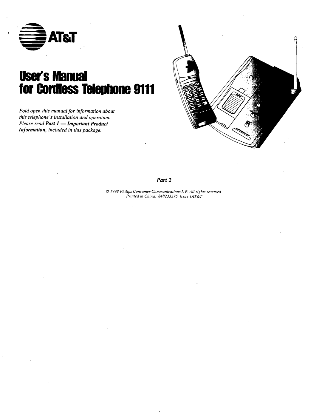 AT&T 9111 manual For Cordless Telephone a11 