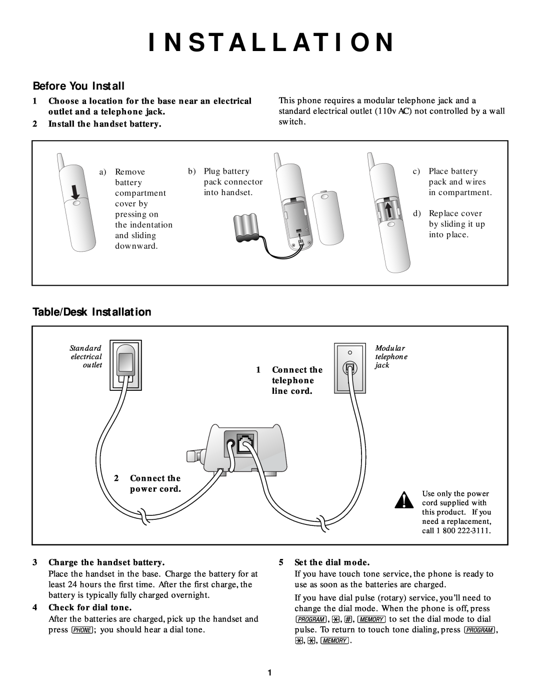 AT&T 9210 user manual I N S T A L L A T I O N, Before You Install, Table/Desk Installation 