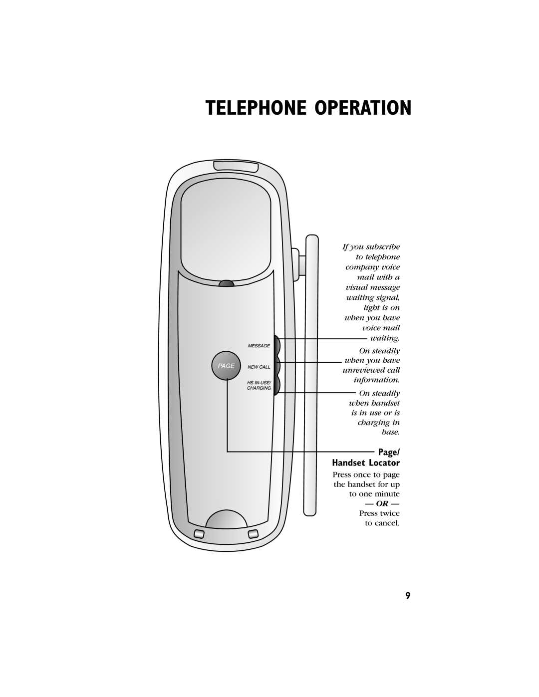 AT&T 9230 user manual Handset Locator 