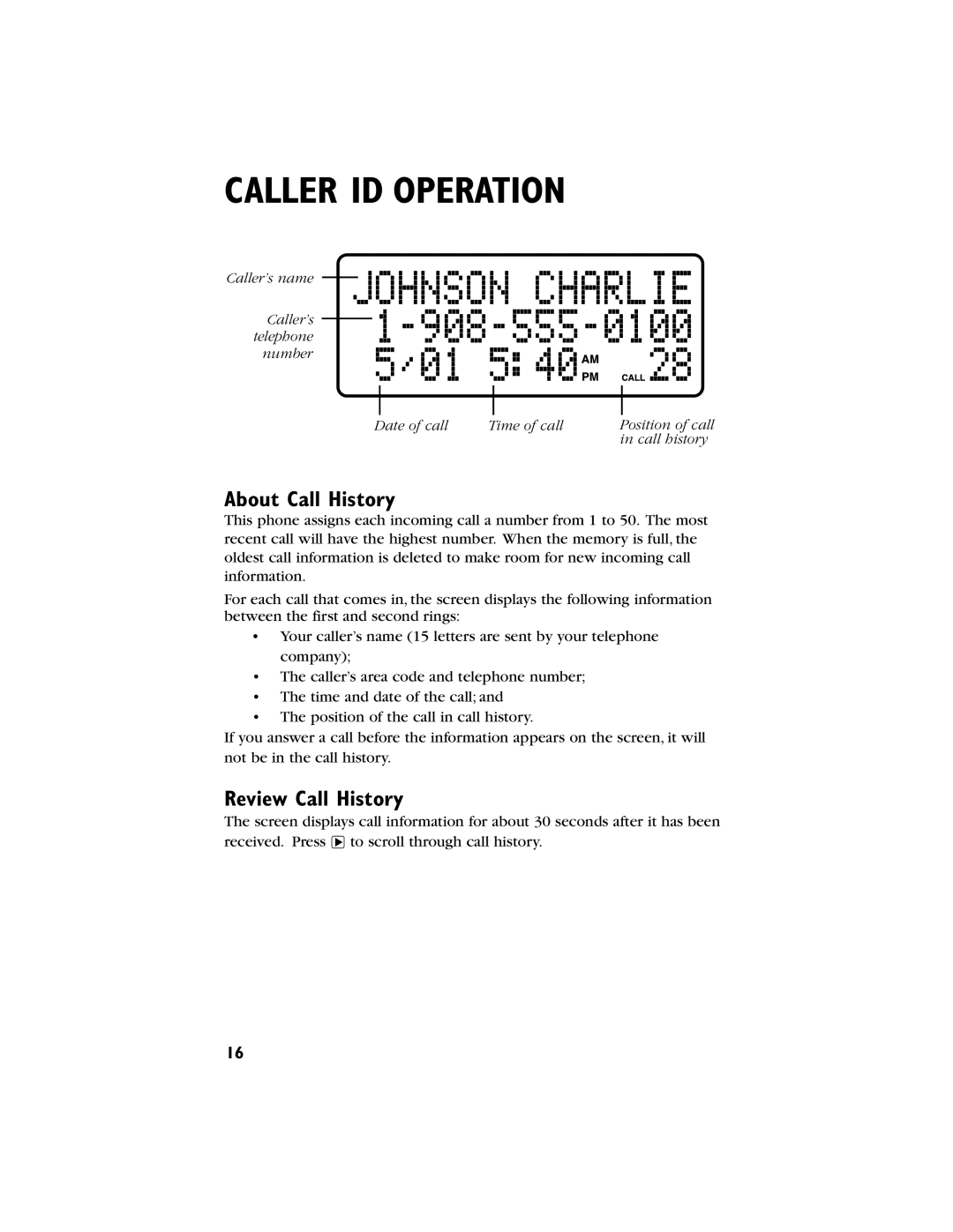 AT&T 9230 user manual About Call History, Review Call History 