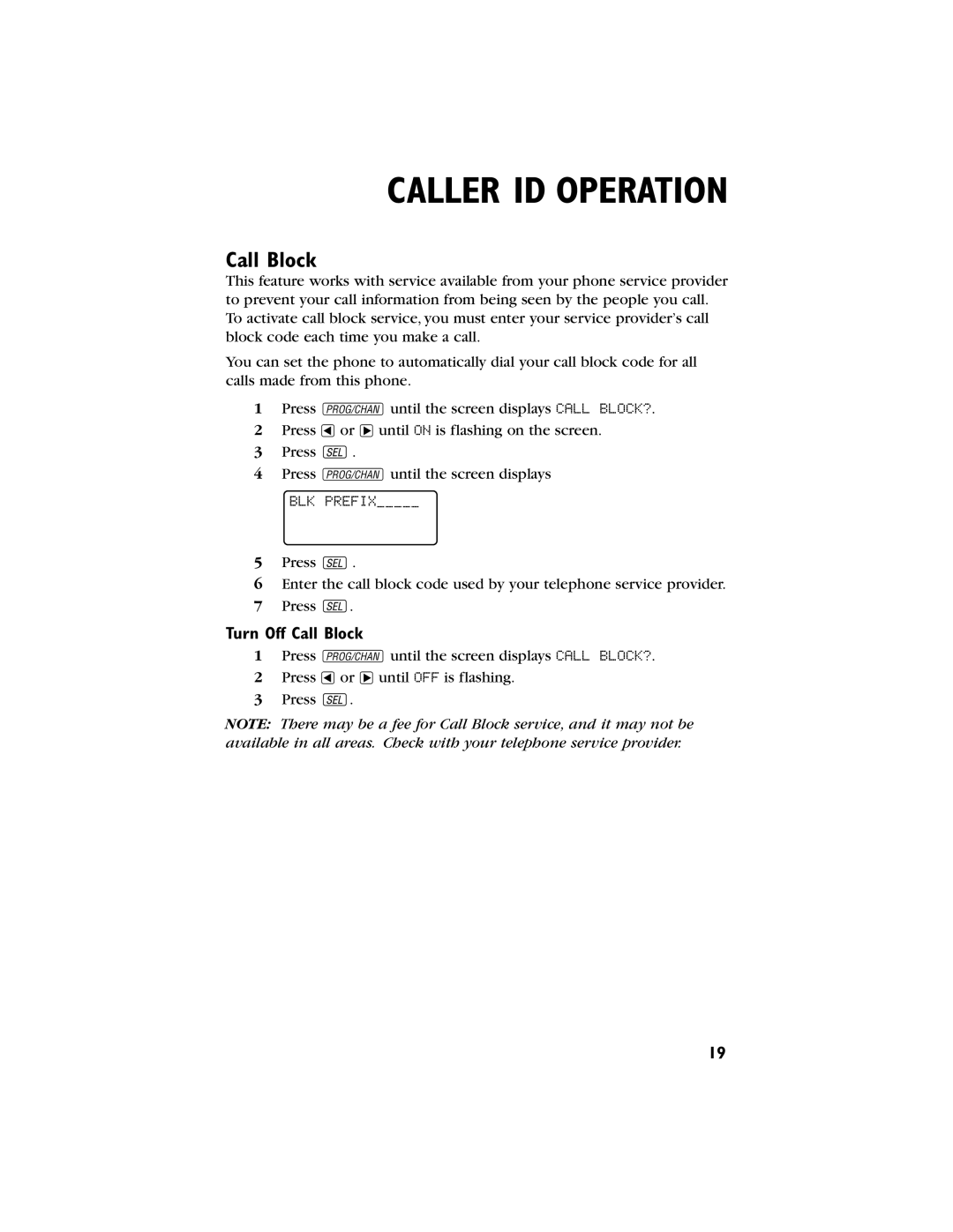 AT&T 9230 user manual Turn Off Call Block 