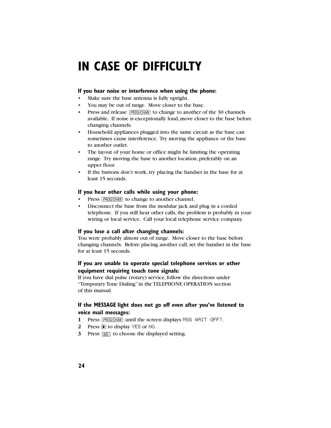 AT&T 9230 If you hear noise or interference when using the phone, If you hear other calls while using your phone 