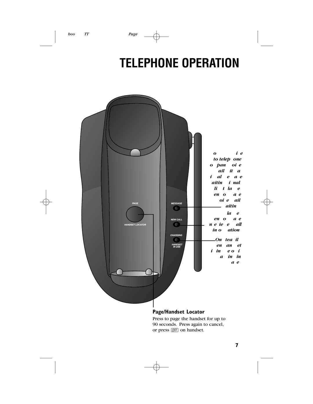 AT&T 9345 user manual Page/Handset Locator 