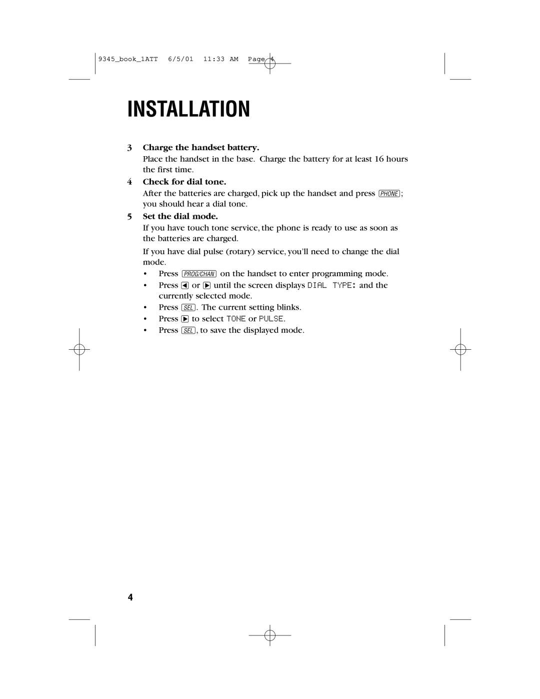 AT&T 9345 user manual Charge the handset battery 