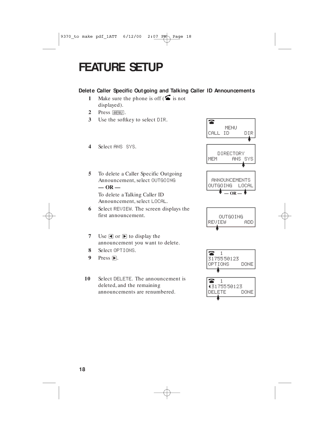 AT&T 9370 user manual Delete Done 