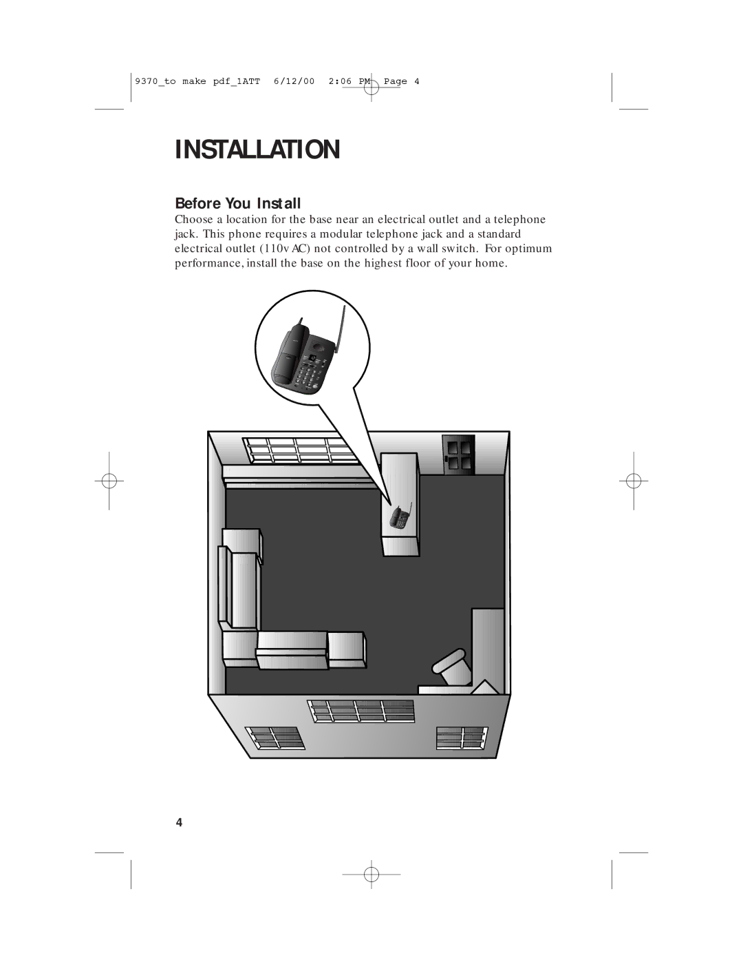 AT&T 9370 user manual Installation, Before You Install 