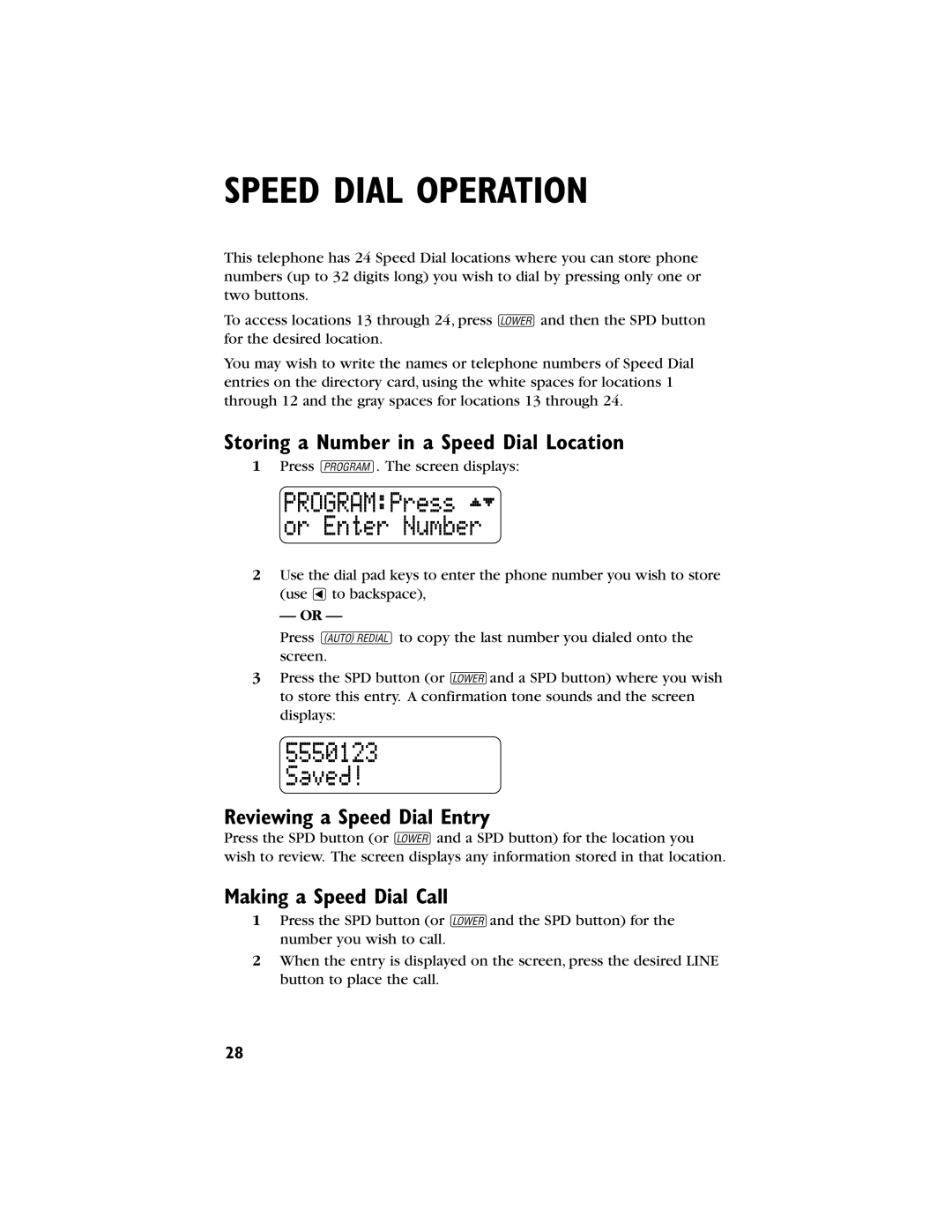 AT&T 944 user manual Storing a Number in a Speed Dial Location, Reviewing a Speed Dial Entry, Making a Speed Dial Call 