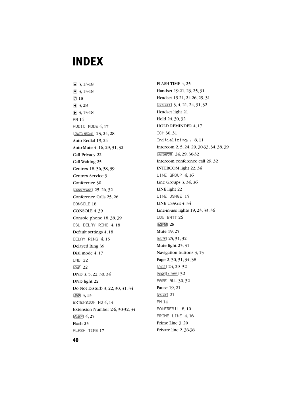 AT&T 944 user manual Index, Audio Mode 4 