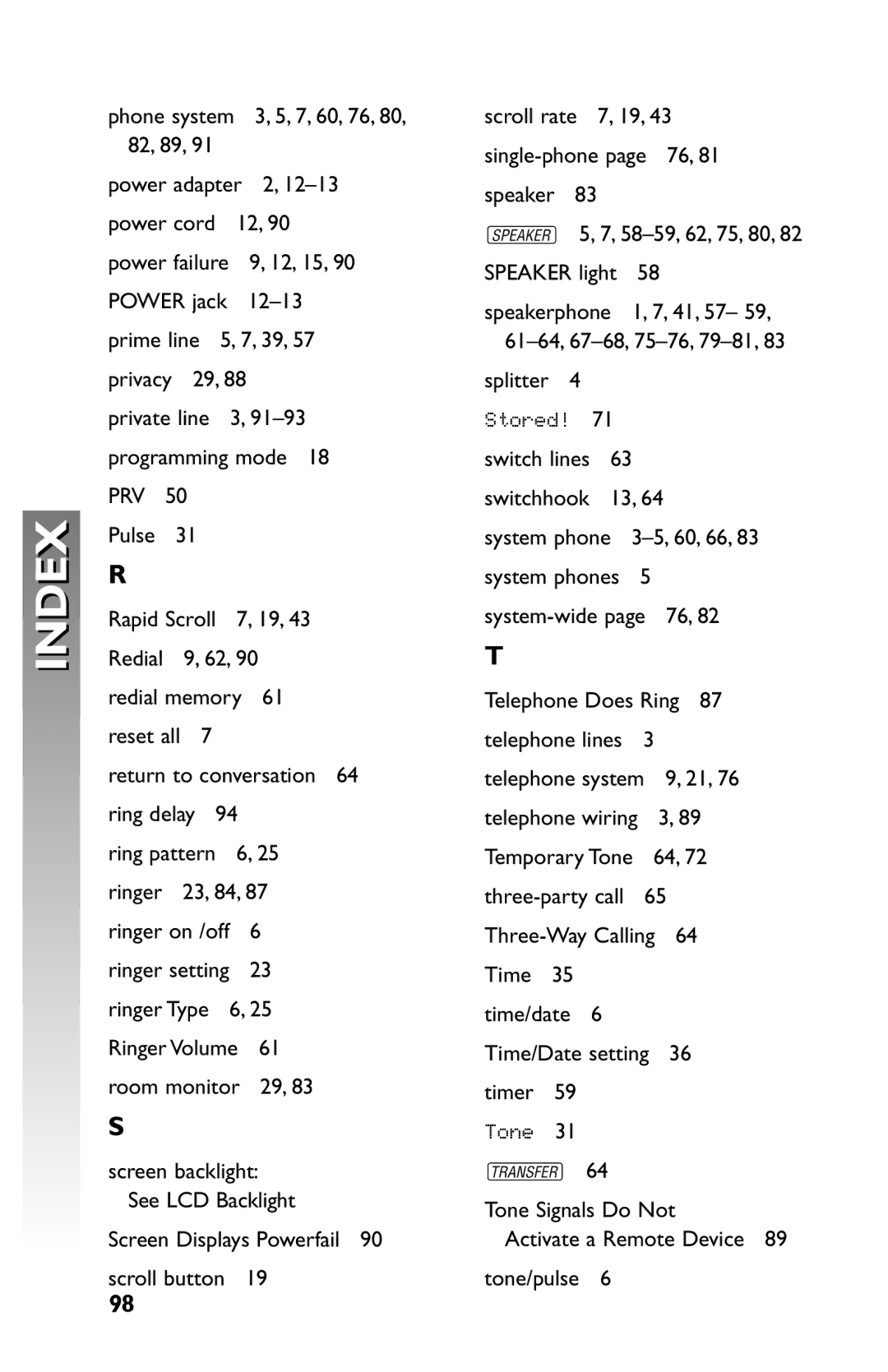 AT&T 945 user manual Private line Programming mode PRV Pulse 