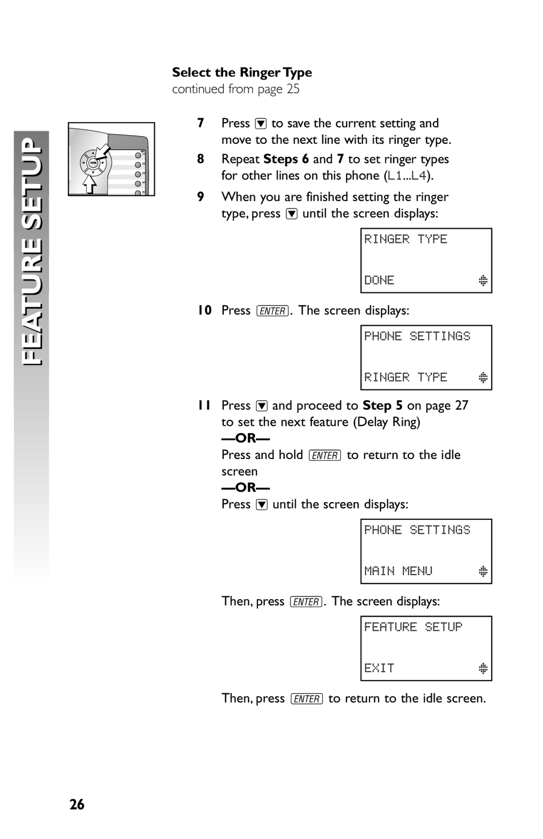 AT&T 945 user manual Select the Ringer Type 